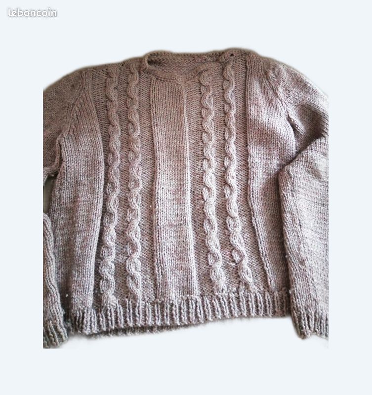 Pull en laine fille mauve 10 ans (image 1)
