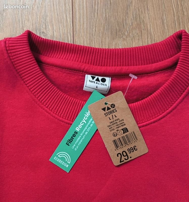 Pull Rouge Pull Noel Tao Pull De Noël Tape à L'œil Taille L Vêtements