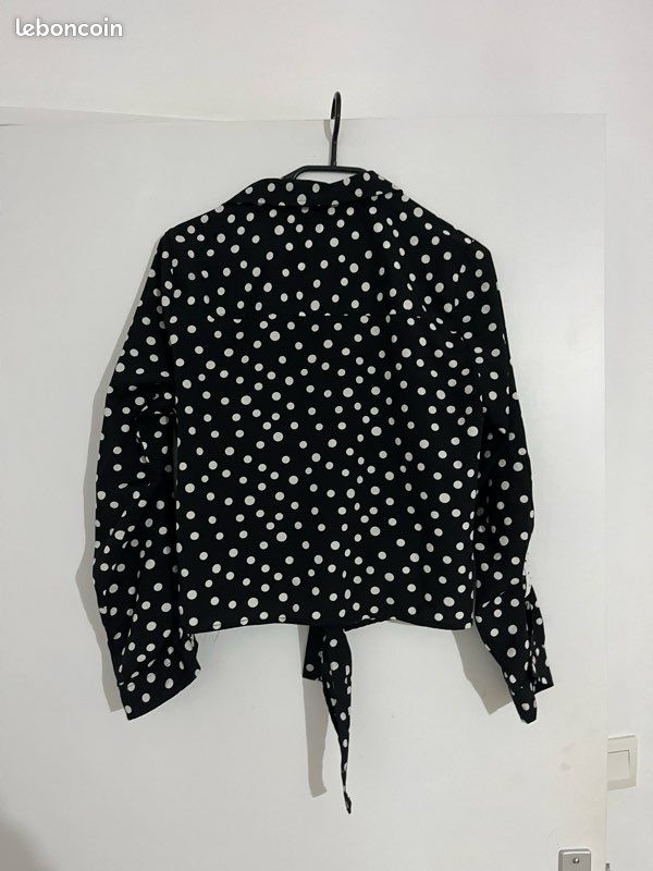 Chemisier Femme Noir Et Blanc à Pois, Marque Milk&Honey, Taille S - Neuf Avec étiquettes, Fermeture Nouée