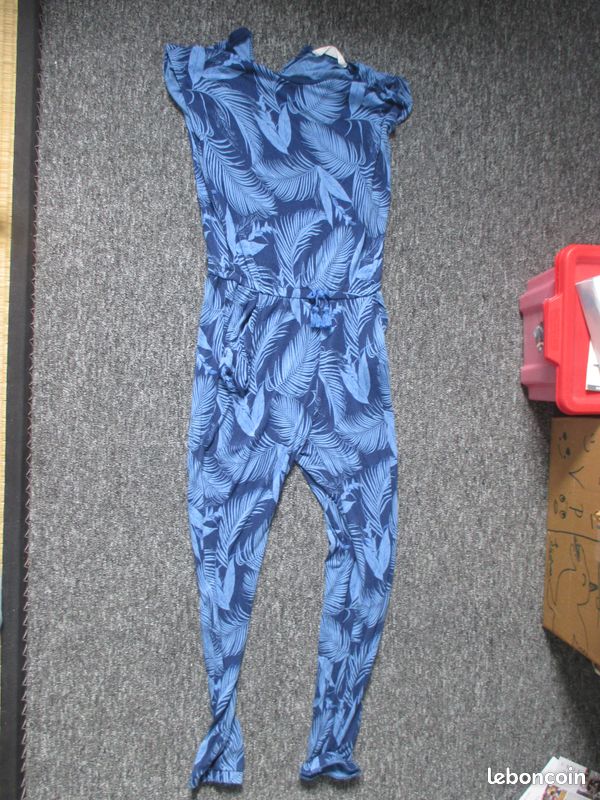 Combinaison pantalon été bleue - H&M - taille 14 ans (image 1)