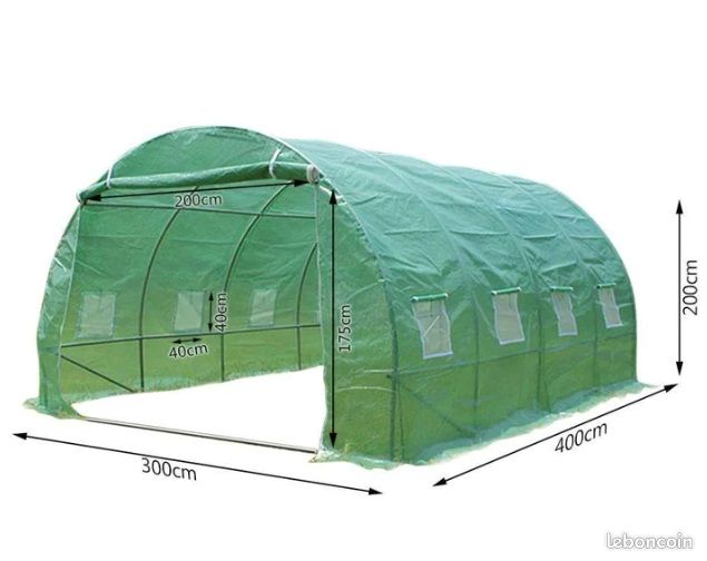 Serre XXL jardin 4X3X2m galvanisé serre12m² tomate (image 2)