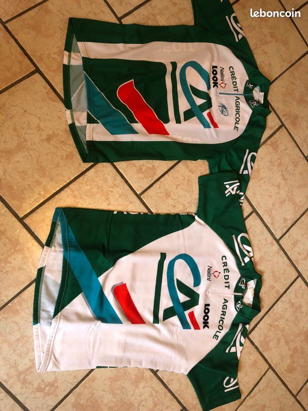 Maillot Vélo Vintage Crédit Agricole Isère N°6 – Années 2000, Taille S, Manches Longues