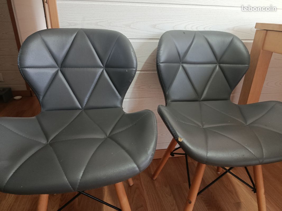 4 chaises simili cuir (image 3)