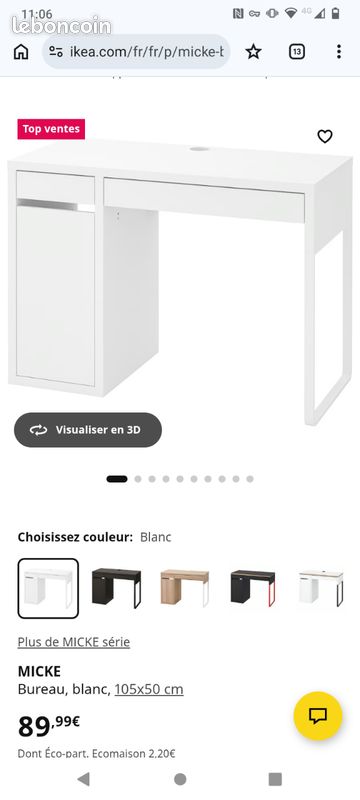 Bureau Ikea modèle micke (image 1)