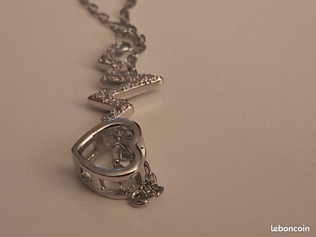 Pendentif Cœur Argent 925 Avec Chaîne 40cm - Neuf Avec Boîte - Cadeau Romantique