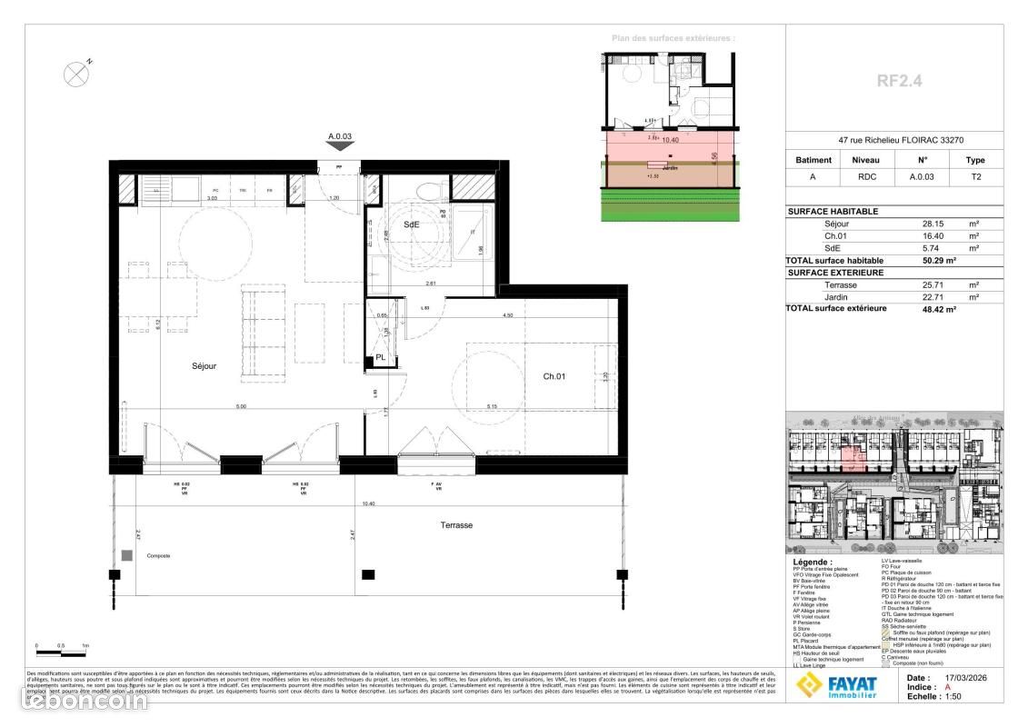 Appartement 2 pièces 50 m² · à Floirac · 50 m² · 734 €