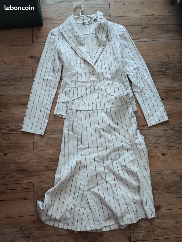 Jupe et veste femme un ENSEMBLE BLANC (image 2)