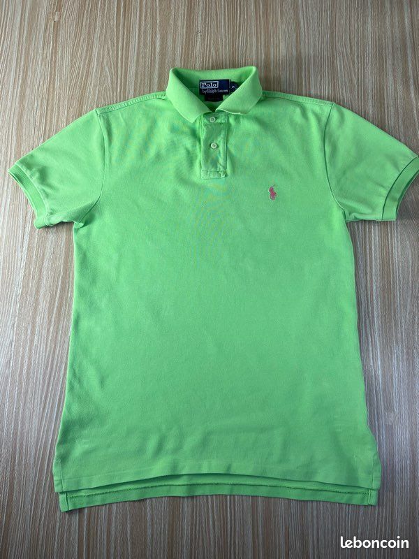 Polo Ralph Lauren logo vert brodé rose taille S (image 7)