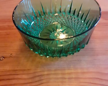 Saladier Vert émeraude Arcoroc Avec 6 Coupelles – Verre Résistant, Service Vaisselle Vintage