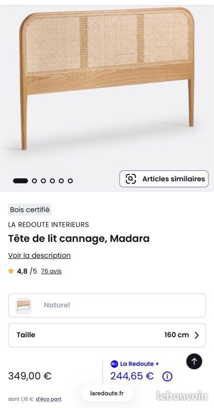 Lit avec sommier madara Couleur chêne La Redoute Interieurs | La Redoute