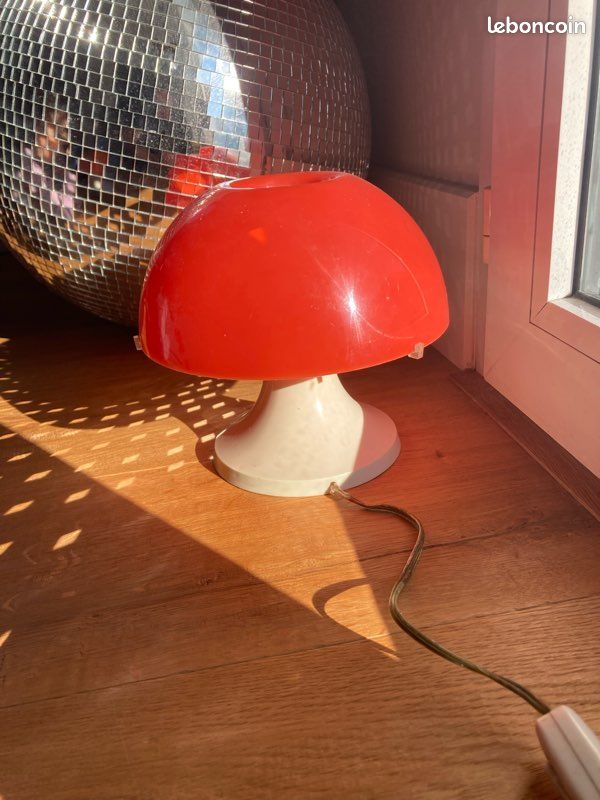 Lampe champignon vintage rouge (image 1)