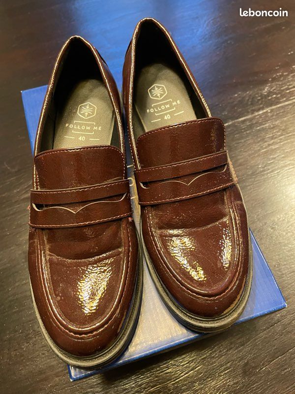 Mocassins vernis 40 bordeaux (image 1)