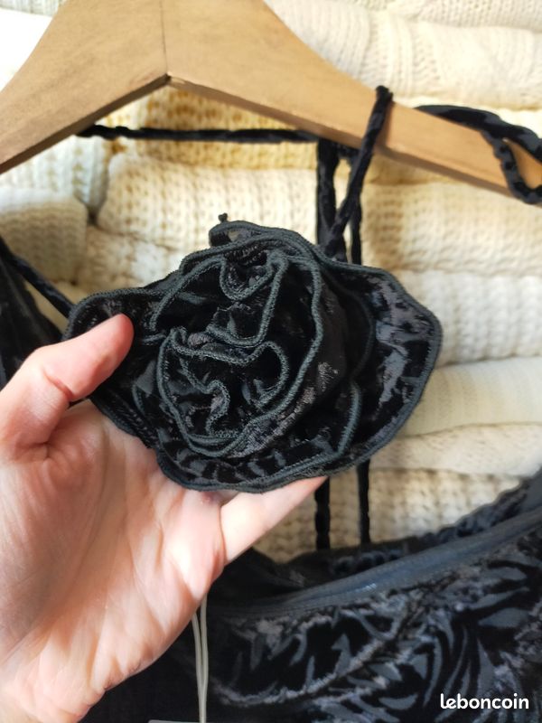 Haut habillé transparent velour noir femme Mango XS / S Neuf avec étiquettes (image 16)