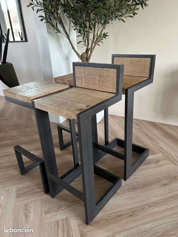 4 tabourets loft industriel (image 2)