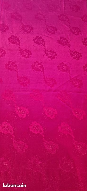 Coupon tissu prune polyester 95 X 100 cm (image 1)