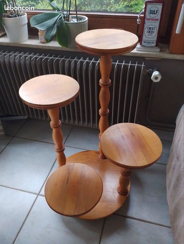 Porte-pot Mural En Bois Vintage - Naturel, Forme Carrée, Fixation Murale, Déco Rétro