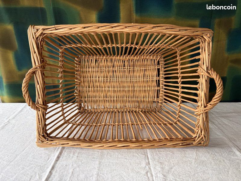 Ancien Panier à Anse en Osier Vintage - French Wicker Basket