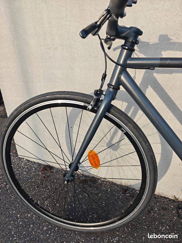 Vélo de ville single speed 500 gris carbone (image 3)