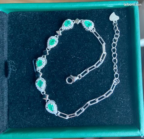 Parure Collier Et Bracelet En Argent 925, Pierre Bleue Zircon, Motif étoile - Style Vintage - Neuf Sans Emballage