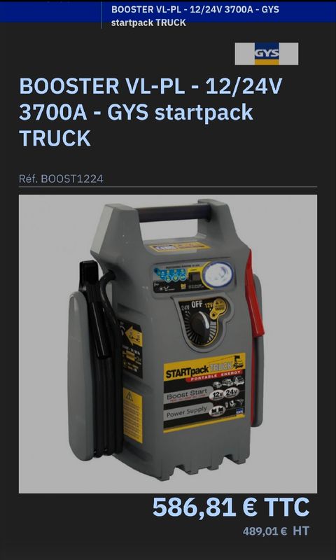 GYS StartPack Truck 12V/24V Booster - Auto Electrical Supplies