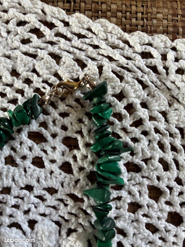 2 coller en pierre naturel malachite et lapidus azur (image 3)