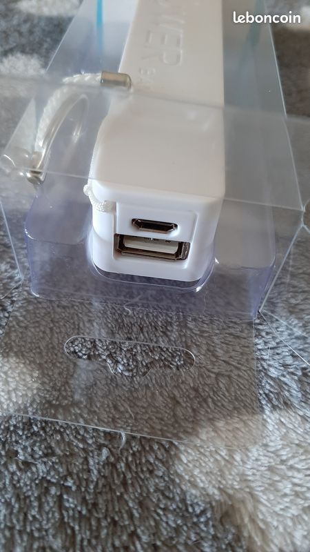 Power bank batterie de secours usb porte clé blanc (image 2)