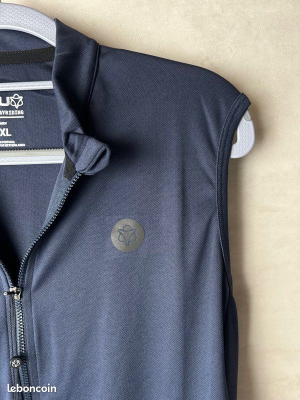 Gilet De Cyclisme Sanpella Homme 2XL – Sans Manches, Couleur Dégradé Bleu Corail