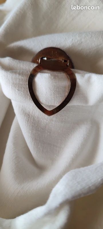 Broche Vintage,pince à foulard,métal argenté et perle,cadeau