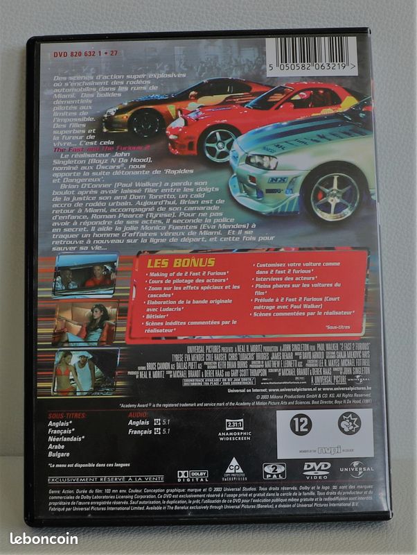 DVD 2 Fast 2 Furious - Très bon état (image 3)