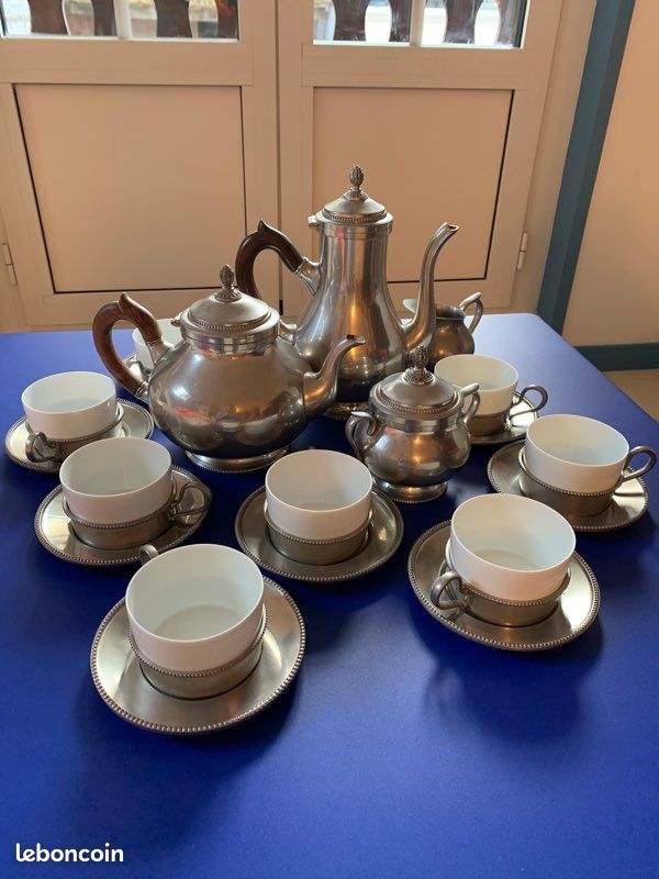 Service à Café Et Thé En étain – Vintage 1920-1949, Avec Cafetière