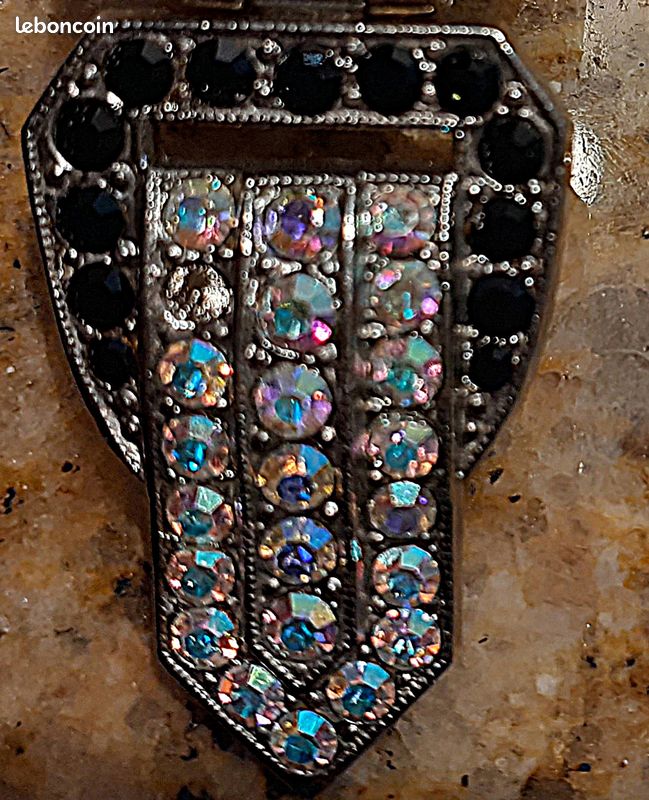 Parure Vintage Années 80 - Collier Et Boucles D'oreilles En Verre Fondu, Occasion