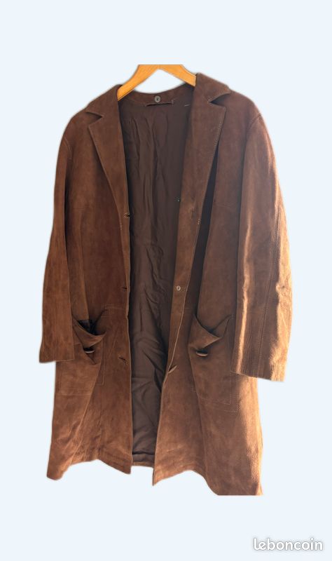 Veste en cuir de daim vintage (image 1)