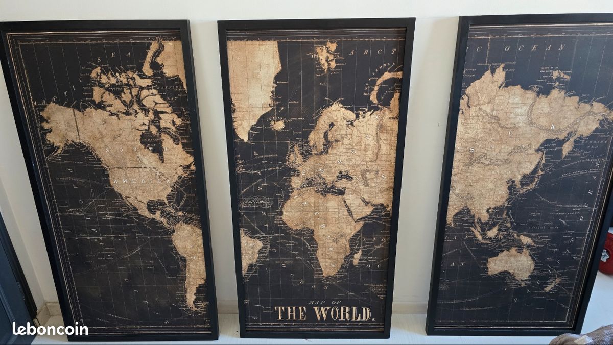 Tableau monde - Triptyque (image 1)