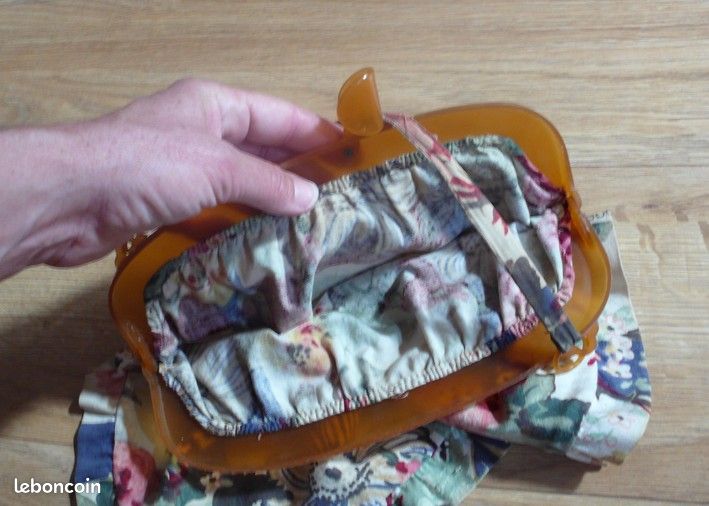 Sac en tissu vintage motif floral (image 4)