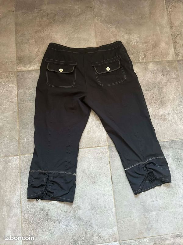 Pantalon Pantacourt Matelassé Noir 2026 - Taille 1 (34/36) - Modèle Brazil - Occasion Très Bon État