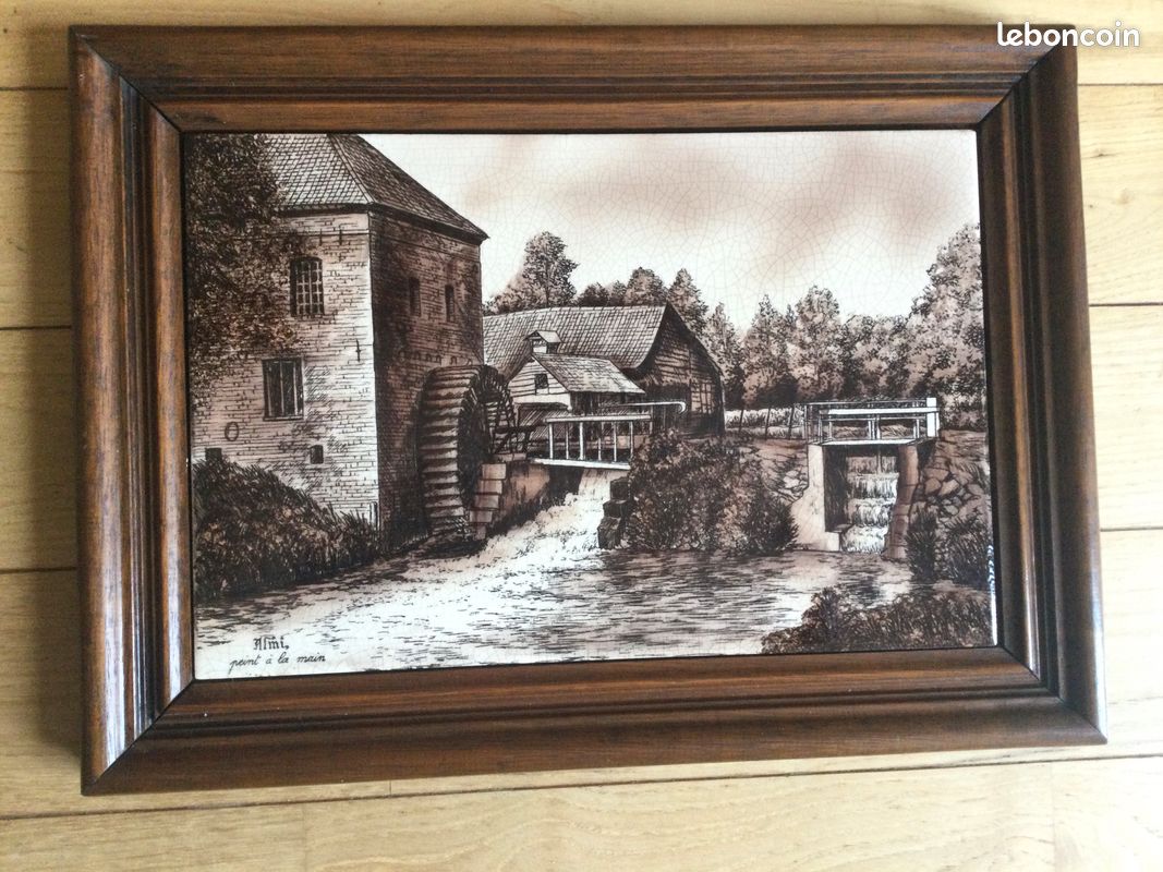 Tableau peinture sur céramique /Moulin à eau (image 5)