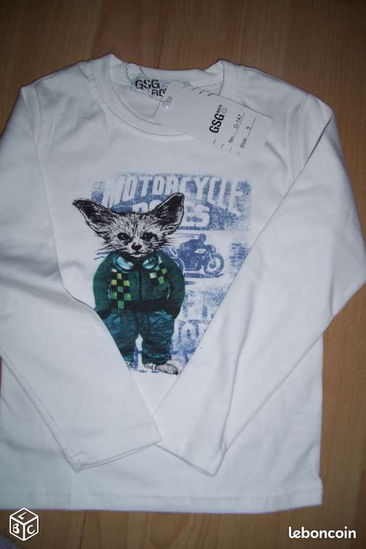 Sweat shirt garçon 5 ans neuf manche longue (image 1)