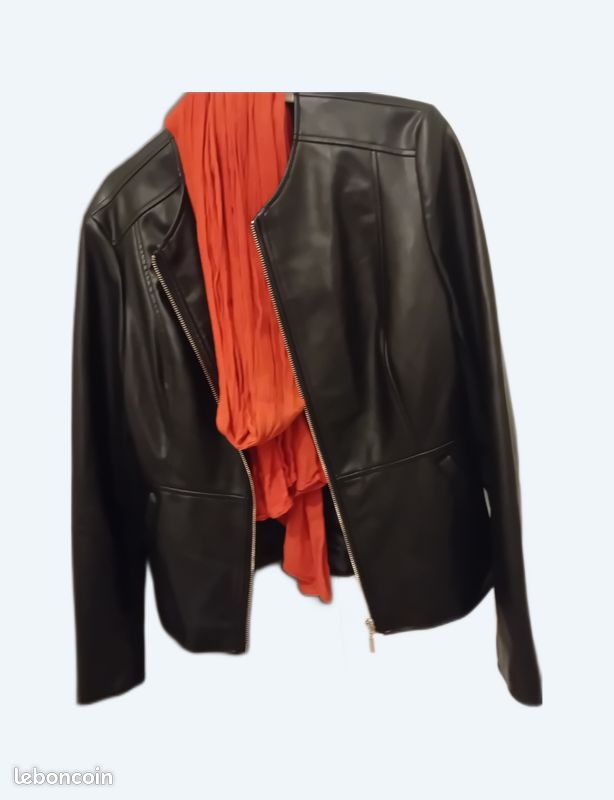 Veste similicuir noir (image 1)