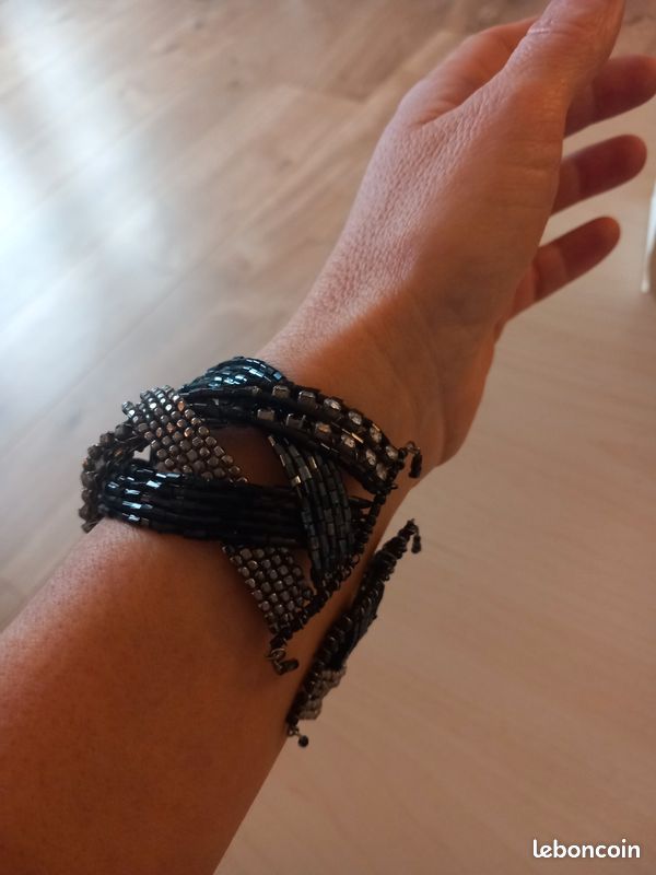 Bracelet manchette strass (image 7)
