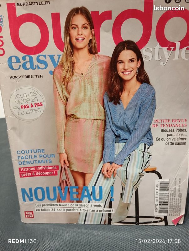 Magazine Burda Easy Couture Facile - Mai/Juin 2022 - Modèles Robes Pantalons - Occasion Comme Neuf