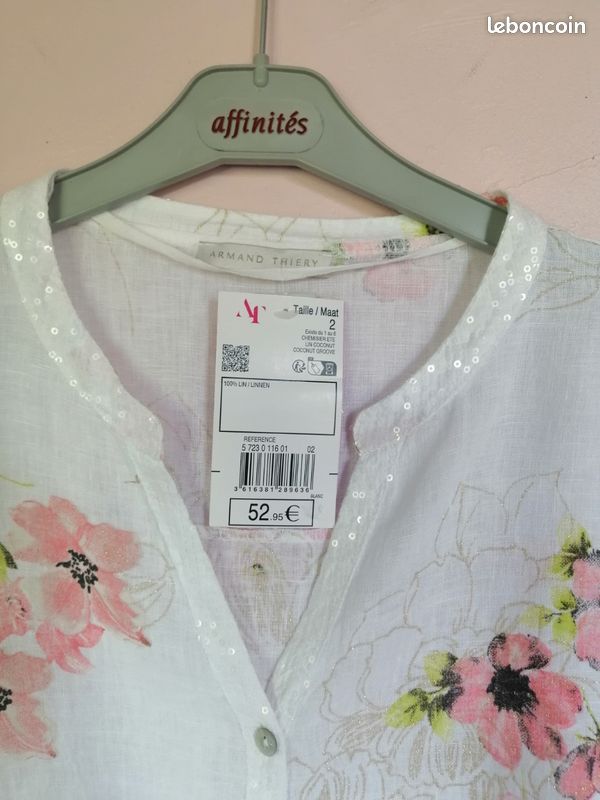 Chemisier Femme ARMAND THIERY Taille 4 - Multicouleur Carreaux, Manches 3/4, Proche Du Neuf
