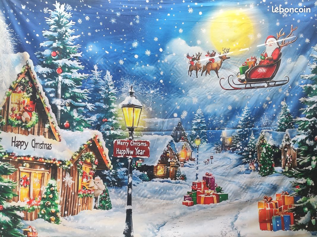 Tableaux De Noël Sur Toile 3 Pièces - 30x40 Cm, Motifs Bonhomme De Neige, Sapin, Renne