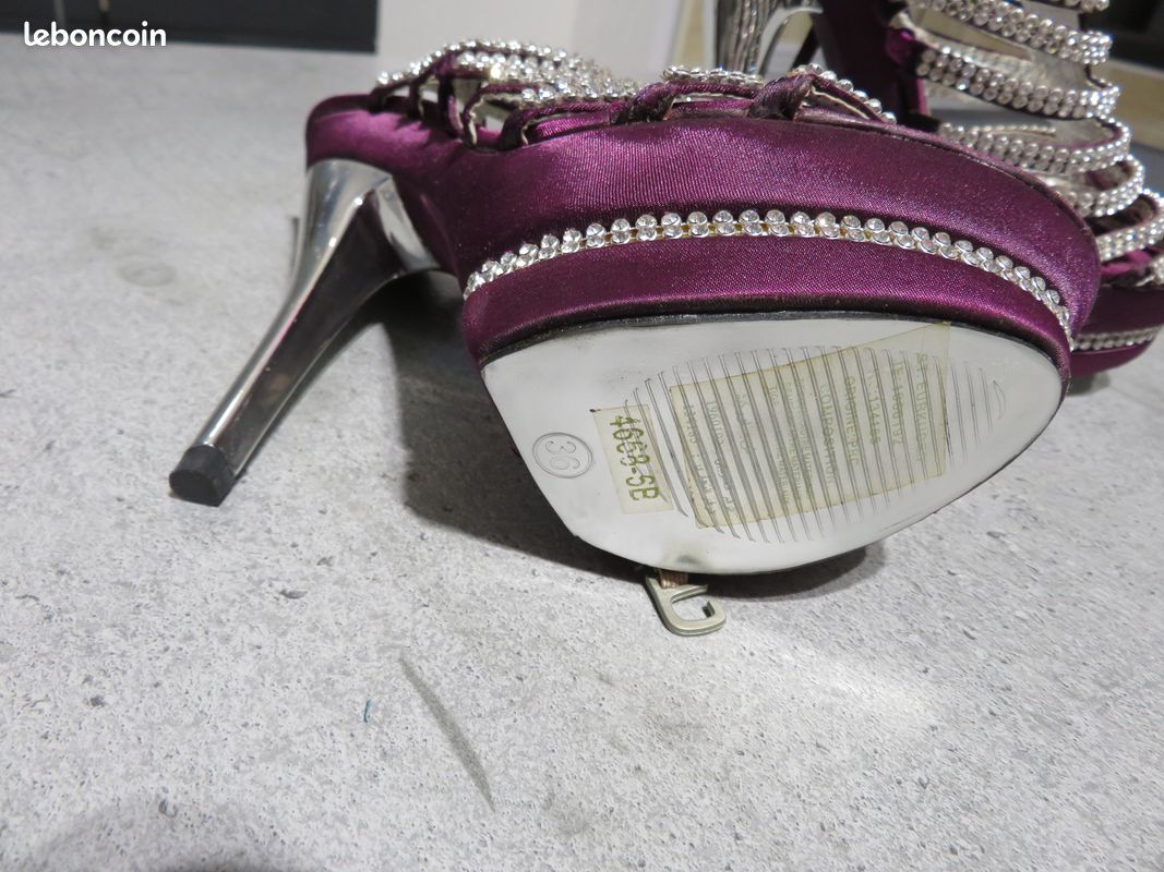 Escarpin compense violet (image 3)