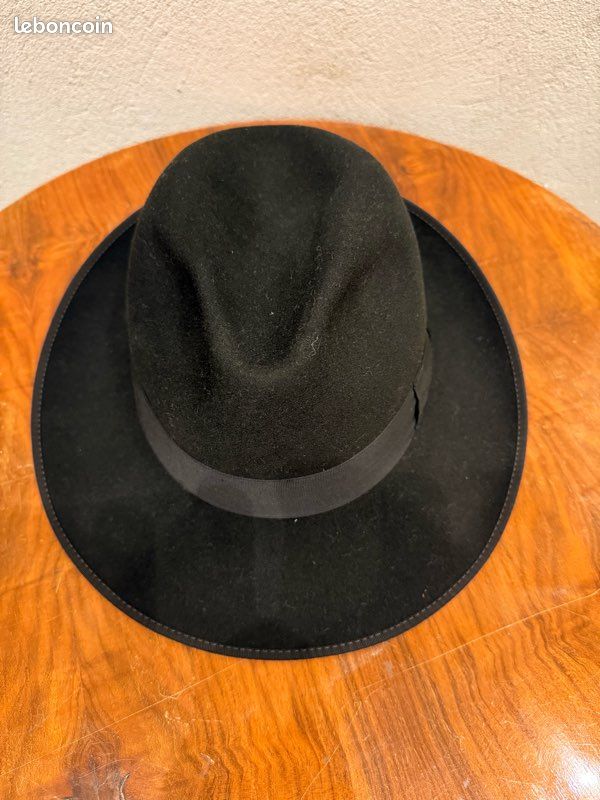 Chapeau Feutre Chiné Borsalino Style Vintage - Taille 56 - Marron Satiné - Années 40/50