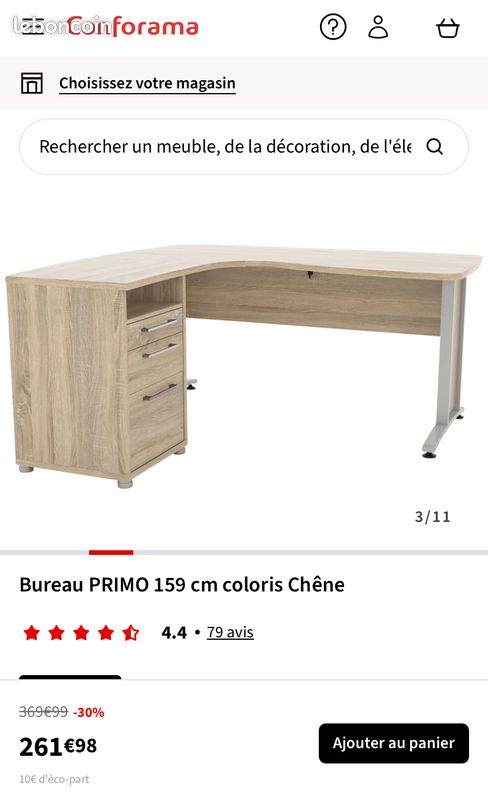 Bureau d’angle + fauteuil de bureau (image 2)
