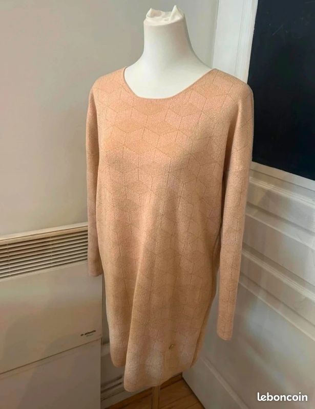 Frnch robe pull beige doré taille M/L (image 2)