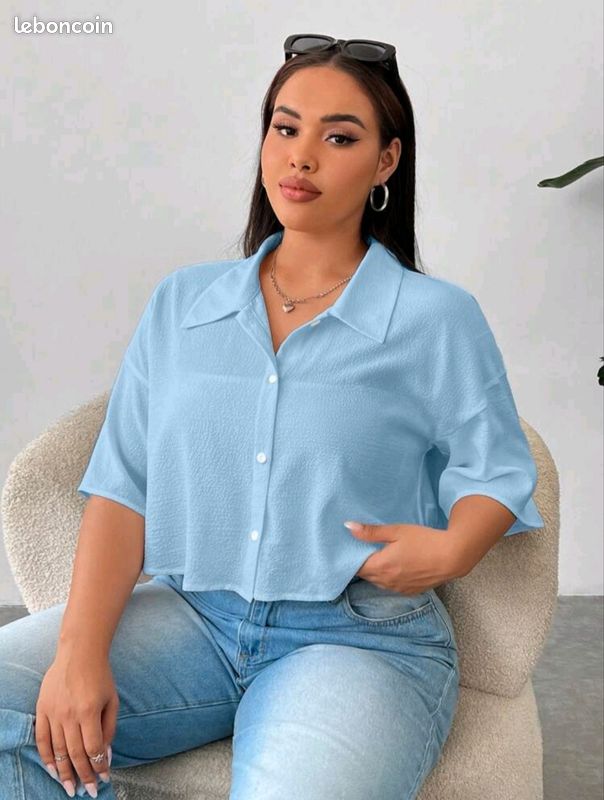 Grandes Tailles Chemise En Jean Femme Shein Shein Ezwear Manteau