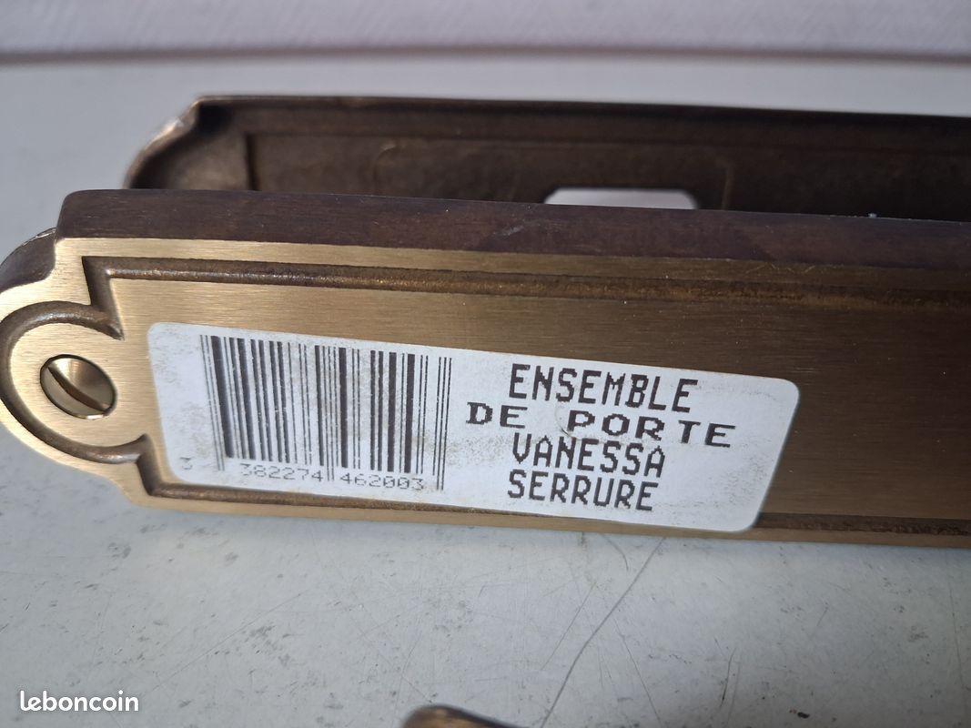 Ensemble de porte poignées laiton doré clanches neuves vintage (image 4)