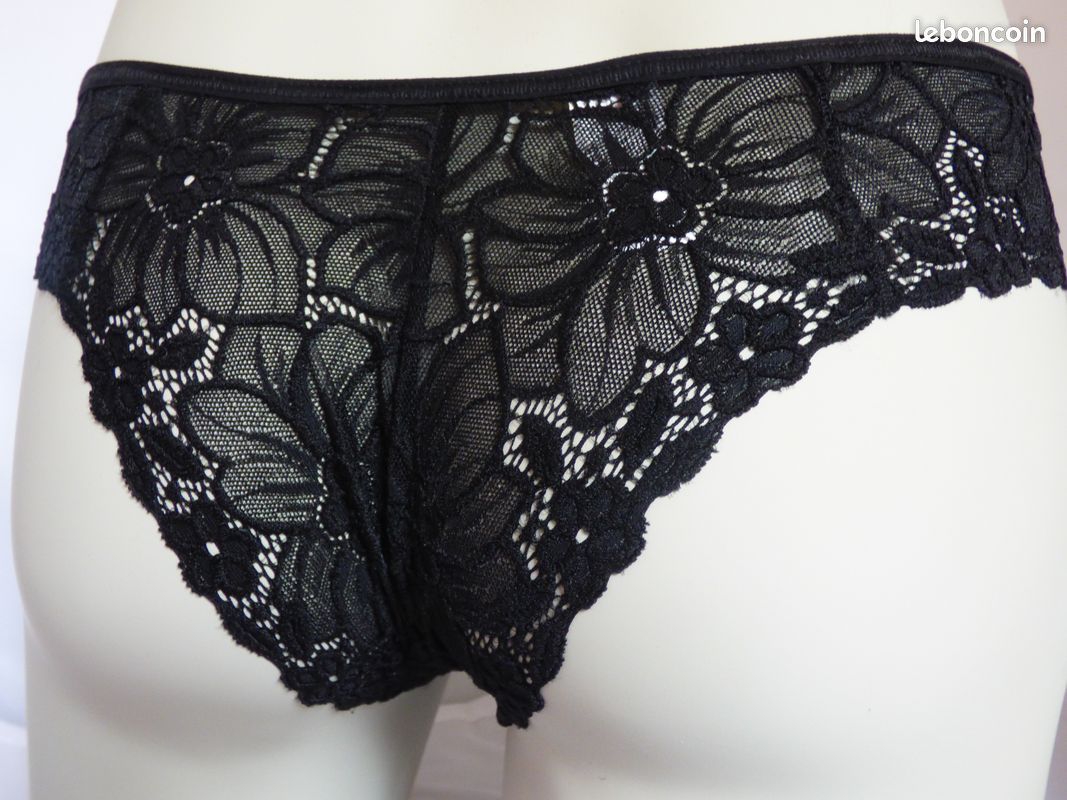 Tanga sexy femme dentelle noir ou blanc ROZA DAMARIS - Vêtements