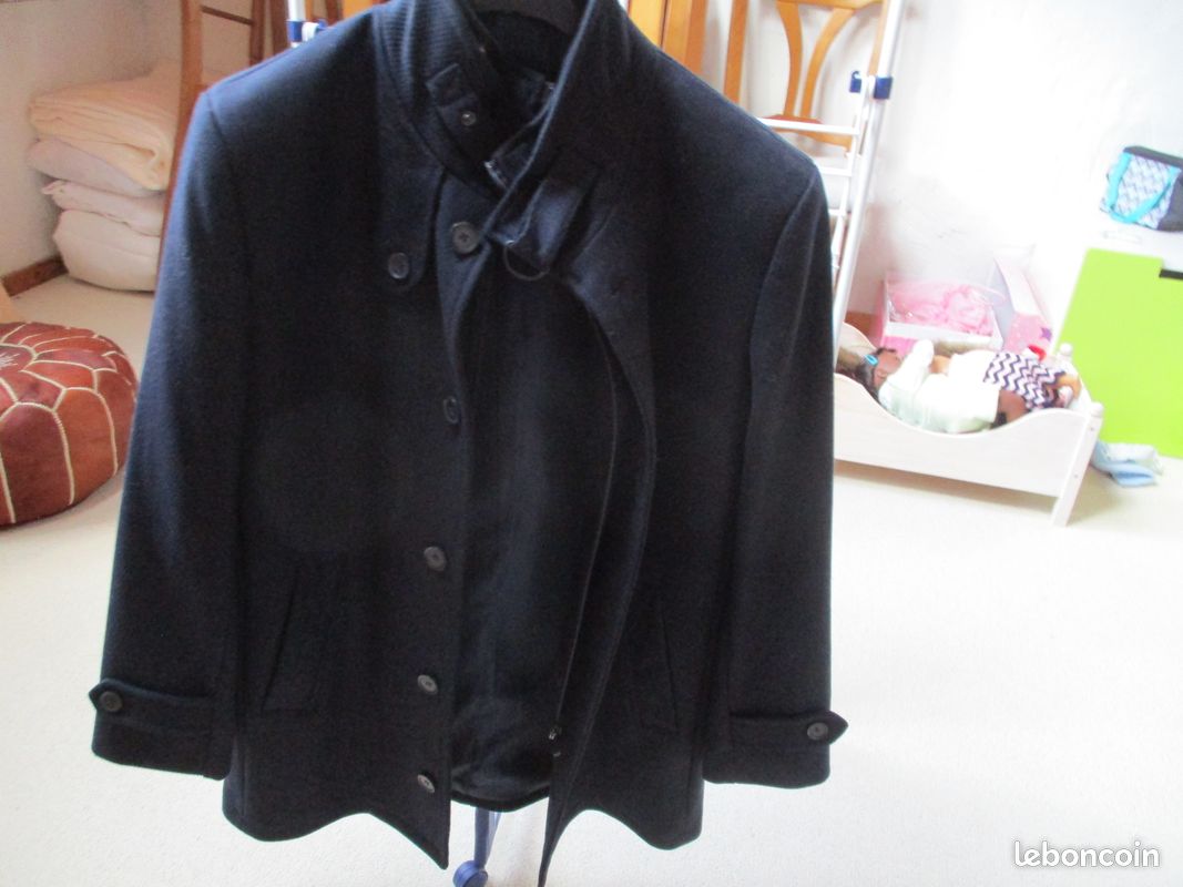 Manteau Armand Thiery 100% Pure Laine – écossais Vert Marron, Taille 48, Pardessus Homme Classique